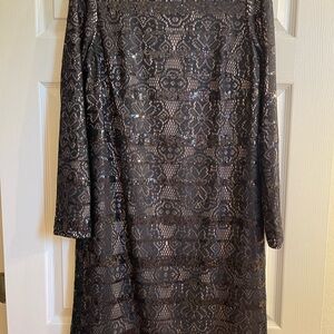 Elegant Black Lace Long Sleeve Dress